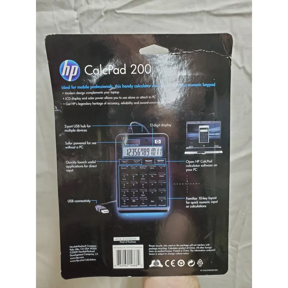 NIB - HP CalcPad 200 Calculator USB Computer Key Pad